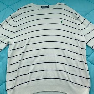 Vintage Polo Ralph Lauren Striped Pima Cotton Crewneck Sweater - XXL Mens